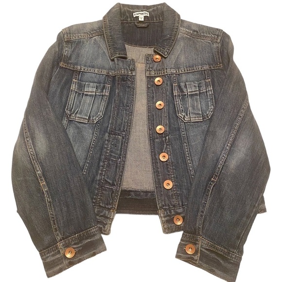 Express Denim Blue Jean Jacket - Size Medium - Picture 1 of 4